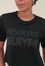 Blusa Meia Malha Com Strass Never Stop