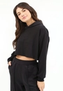Cropped Moletom Manga Longa Capuz