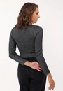 Blusa Tricô Manga Longa Decote Torcido
