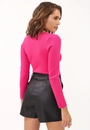 Blusa Tricô Manga Longa Decote Torcido