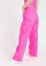 Calca Sarja Wide Leg Bolso Cargo