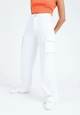 Calca Sarja Wide Leg Bolso Cargo