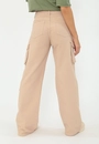 Calca Sarja Wide Leg Bolso Cargo