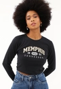 Cropped Cotton Manga Longa Memphis