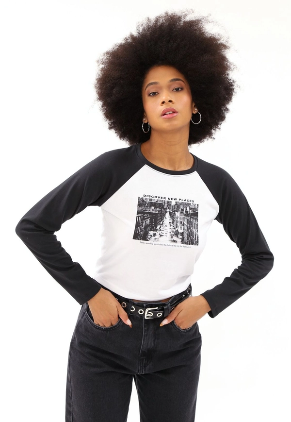 Cropped Cotton Manga Longa City