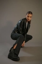 Calça Jeans Reta Black Fenda Lateral