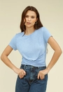 Blusa Malha Flamê Manga Curta Transpasse Barra