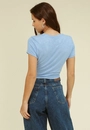 Blusa Malha Flamê Manga Curta Transpasse Barra