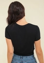 Blusa Malha Flamê Manga Curta Transpasse Barra