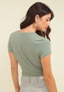 Blusa Malha Flamê Manga Curta Transpasse Barra