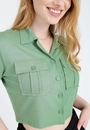 Camisa Malha Texturizada Manga Curta Bolso