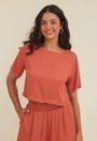 Blusa Viscose Twill Manga Curta