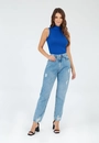 Calça Jeans Mom Barra Destroyed