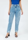 Calça Jeans Mom Barra Destroyed