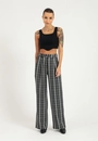 Calça Crepe Xadrez Wide Leg
