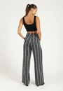 Calça Crepe Xadrez Wide Leg
