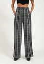 Calça Crepe Xadrez Wide Leg