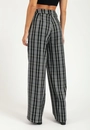 Calça Crepe Xadrez Wide Leg