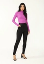Calça Ponto Roma Skinny Ziper No Cós