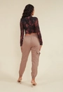 Calça Sarja Jogger Bolso Cargo Com Fivela