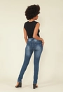 Calca Skinny Jeans Cintura Alta Recorte Frontal