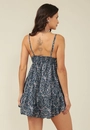 Vestido Curto Em Tricoline Alça Estampa Mini Garden