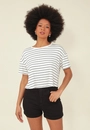 Blusa Malha Listrada Manga Curta