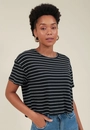 Blusa Malha Listrada Manga Curta