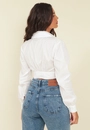 Camisa Cropped Tricoline Manga Longa