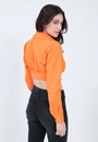 Camisa Cropped Tricoline Manga Longa