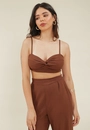 Blusa Cropped Viscolinho Busto Torcido