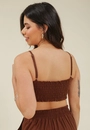 Blusa Cropped Viscolinho Busto Torcido