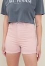 Short Sarja Lycra Cintura Alta Barra Virada