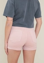 Short Sarja Lycra Cintura Alta Barra Virada