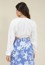Cropped Manga Longa Com Transpasse Em Viscolinho