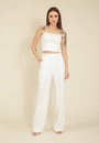 Calça Crepe Wide Leg Cós Transpasse