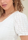 Blusa Malha Laise Manga Bufante