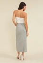 Saia Jeans Midi Fenda Frontal