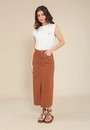Saia Jeans Midi Fenda Frontal