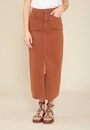 Saia Jeans Midi Fenda Frontal