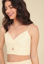 Cropped Alfaiataria Com Alça Vazado Busto