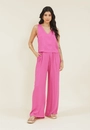 Blusa Regata Em Viscose Twill Com Decote V