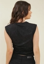 Regata Muscle Tee Com Franzido Lateral Em Malha Com Foil