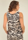 Blusa Regata Em Linho Estampado Com Abertura Lateral