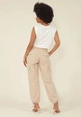 Calça Jogger Sarja Bolso Cargo Stopper Barra