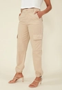 Calça Jogger Sarja Bolso Cargo Stopper Barra