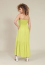 Vestido Midi Em Viscose Com Alça Recorte E Bolso