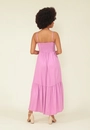 Vestido Midi Em Viscose Com Alça Recorte E Bolso