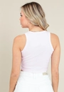 Blusa Regata Cropped Em Ribana Sem Manga
