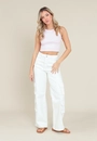Blusa Regata Cropped Em Ribana Sem Manga
